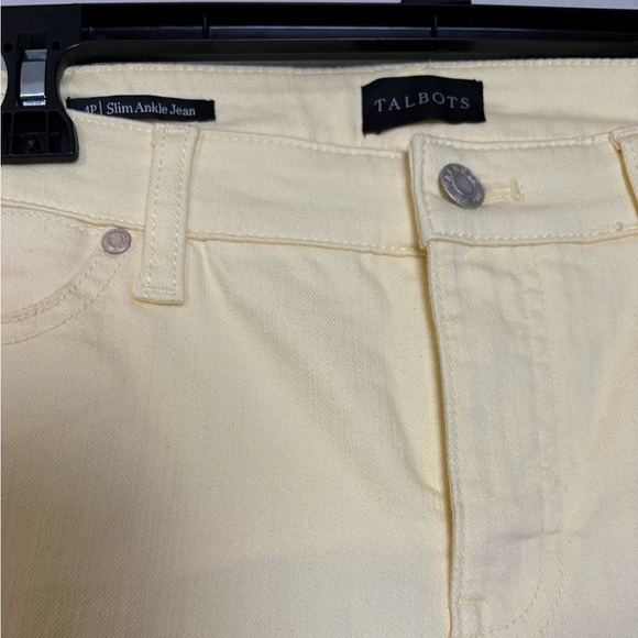 Bundle/2 Talbots Ankle Cropped Jeans White Skinny and Butter Yellow Slim. NWT 4P - Picture 11 of 16